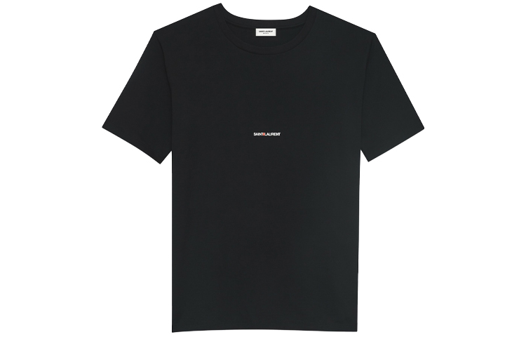(Women) Saint Laurent Black Regular Fit Crew Neck T-Shirt 460876YB2DQ1000