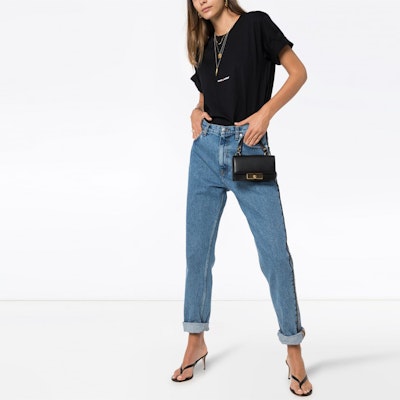 (W) 圣罗兰黑色常规版型圆领T恤 460876YB2DQ1000 Shop (W) 圣罗兰黑色常规版型圆领T恤 460876YB2DQ1000