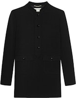 (Women) Saint Laurent Black Solid Buttoned Long Sleeve Straight Dress 658317Y288V1000 (Women) Saint Laurent Black Solid Buttoned Long Sleeve Straight Dress 658317Y288V1000