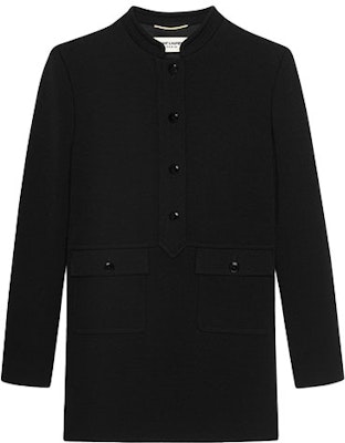 (Women) Saint Laurent Black Solid Buttoned Long Sleeve Straight Dress 658317Y288V1000 Buy (Women) Saint Laurent Black Solid Buttoned Long Sleeve Straight Dress 658317Y288V1000