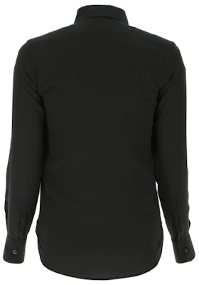 (Women) Saint Laurent Black Solid Crepe Long Sleeve Shirt 395733Y100W1000 Lookbook (Women) Saint Laurent Black Solid Crepe Long Sleeve Shirt 395733Y100W1000