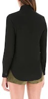 Purchase (Women) Saint Laurent Black Solid Crepe Long Sleeve Shirt 395733Y100W1000