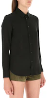 Details for (Women) Saint Laurent Black Solid Crepe Long Sleeve Shirt 395733Y100W1000
