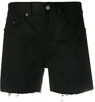 Order (W) SAINT LAURENT 黑色彈性牛仔短褲休閒風格 622118YO5001080