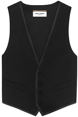 (W) SAINT LAURENT Blazer Hitam V-Leher Single-Breasted Tailcoat. 647510Y512W1000 Buy (W) SAINT LAURENT Blazer Hitam V-Leher Single-Breasted Tailcoat. 647510Y512W1000