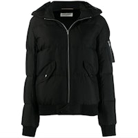 (Women) SAINT LAURENT Black Winter Down Hooded Jacket with Zipper. 587776Y983V1000 (Women) SAINT LAURENT Black Winter Down Hooded Jacket with Zipper. 587776Y983V1000