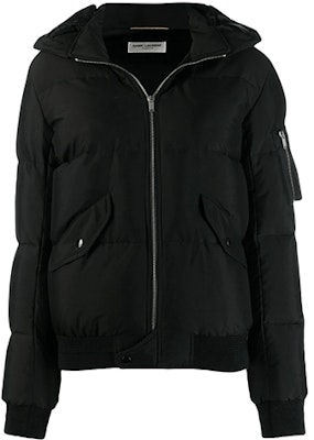 (W) 圣罗兰黑色冬季连帽羽绒夹克拉链外套. 587776Y983V1000 Order (W) 圣罗兰黑色冬季连帽羽绒夹克拉链外套. 587776Y983V1000