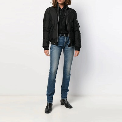 (W) 圣罗兰黑色冬季连帽羽绒夹克拉链外套. 587776Y983V1000 Lookbook (W) 圣罗兰黑色冬季连帽羽绒夹克拉链外套. 587776Y983V1000