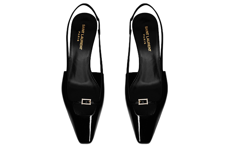 Lookbook (W) Saint Laurent Blade 'Patent Hitam Slingback' 7096021TV001000