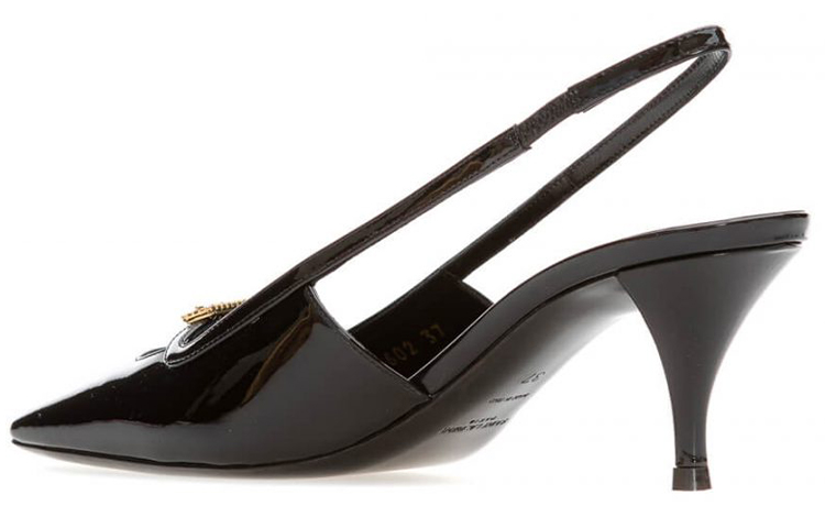 Shop (W) Saint Laurent Blade 'Patent Hitam Slingback' 7096021TV001000