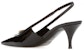 (W) Saint Laurent Blade 'Patent Black Slingback' Hitam Berkilat 7096021TV001000