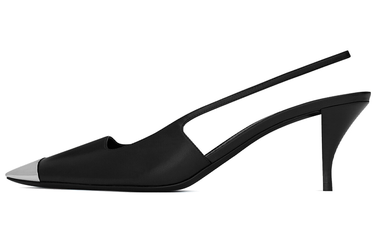 Buy (W) Saint Laurent Blade Hitam 'Slingback Tumit Kulit Licin' 660540AKPNN1000