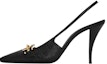Buy (W) Saint Laurent Blade Slingback Pump Hitam Kulit Patent Corak Buaya 7091692YZA11000