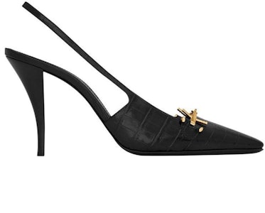 (W) 생 로랑 블레이드 슬링백 펌프 블랙 악어 가죽 (48 characters) 7091692YZA11000 Order (W) 생 로랑 블레이드 슬링백 펌프 블랙 악어 가죽 (48 characters) 7091692YZA11000
