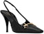 (W) Saint Laurent Blade Slingback Pump Hitam Kulit Patent Corak Buaya 7091692YZA11000