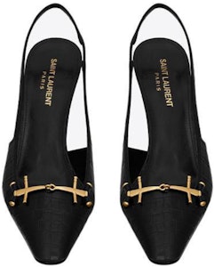 (W) 생 로랑 블레이드 슬링백 펌프 블랙 악어 가죽 (48 characters) 7091692YZA11000 Shop (W) 생 로랑 블레이드 슬링백 펌프 블랙 악어 가죽 (48 characters) 7091692YZA11000