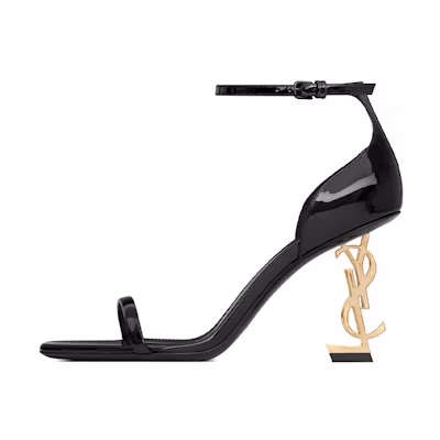 (W) Saint Laurent Calfskin Buckle Stiletto Sandals 'Black'
