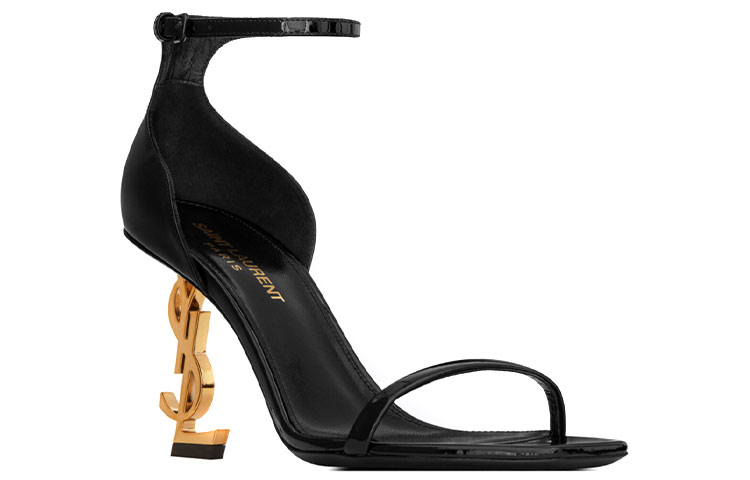 Shop (Women) Saint Laurent Calfskin Buckle Stiletto Sandals 'Black' 5576790NPKK1000
