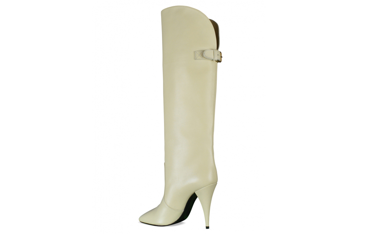 (W) Saint Laurent Calfskin High-Top Sneaker 'Beige' 圖 4