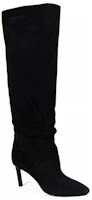 Lookbook (W) Saint Laurent But Tinggi Kulit Suede 'Hitam'. 5527920LI002330