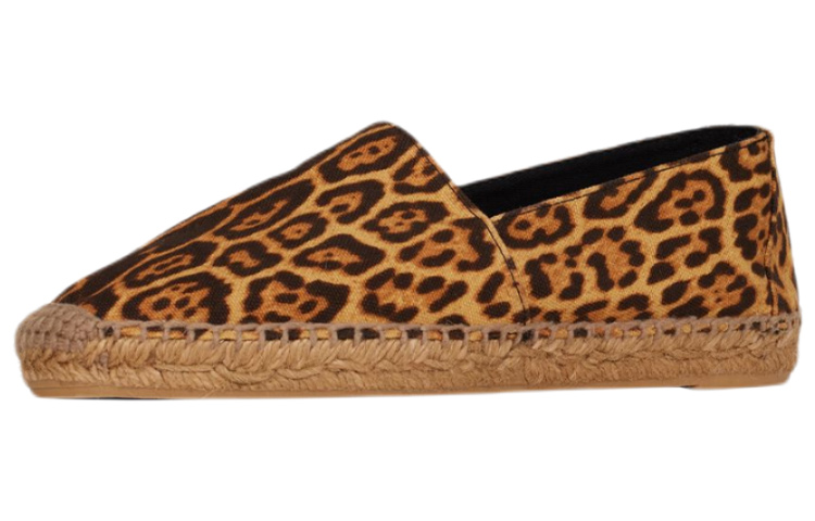 (Women) Saint Laurent Canvas Embroidered Espadrille 'Brown Leopard Print' 6761621VV002094