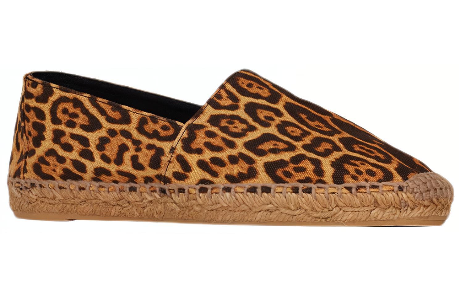 Order (W) (女性用) サンローラン キャンバス刺繍エスパドリーユ『ブラウンレオパードプリント』 6761621VV002094