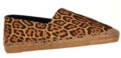 Lookbook (W) Saint Laurent Espadrille Kanvas Bordir 'Coklat Motif Macan Tutul' 6761621VV002094