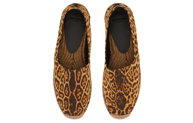 Shop (W) (女性用) サンローラン キャンバス刺繍エスパドリーユ『ブラウンレオパードプリント』 6761621VV002094