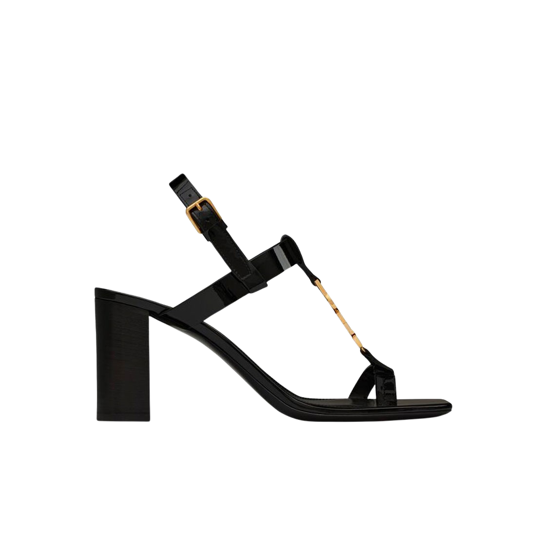 (Women) Saint Laurent Cassandra 'Black-Gold Patent' 658198B8IKK1000