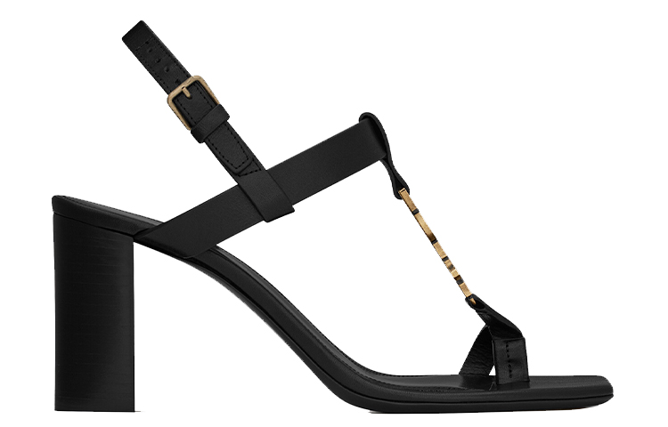 Order (W) Saint Laurent Cassandra 'Sandal Hak Blok Gesper Elegan Hitam' 658198DWETT1000