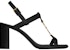 (W) Saint Laurent Cassandra 'Sandal Tumit Blok Gesper Elegan Hitam' 658198DWETT1000