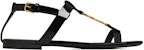 (W) Saint Laurent Cassandra Sandal Rata 'Hitam Patent' 664520B8IKK1000