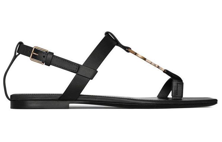 Order (Women) Saint Laurent Cassandra Flat Sandal 'Black' 632446DWETT1000