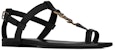 (W) Saint Laurent Cassandra Sandal Rata 'Hitam' 632446DWETT1000