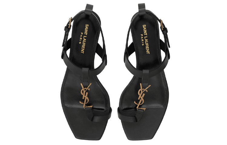 Purchase (Women) Saint Laurent Cassandra Flat Sandal 'Black' 632446DWETT1000