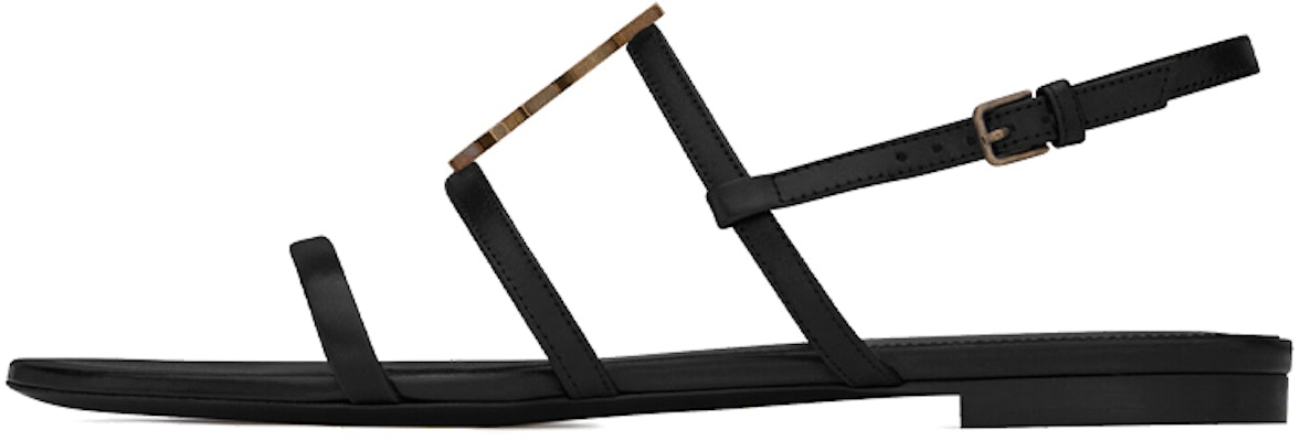 (Women) Saint Laurent Cassandra Flat Sandal 'Gold Logo Black' 652758BDATT1000 Buy (Women) Saint Laurent Cassandra Flat Sandal 'Gold Logo Black' 652758BDATT1000
