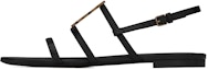Buy (W) Saint Laurent Cassandra Sandal Rata 'Logo Emas Hitam' 652758BDATT1000