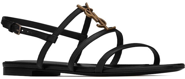(W) Sandalias Planas Saint Laurent Cassandra 'Logo Dorado Negro' 652758BDATT1000 Order (W) Sandalias Planas Saint Laurent Cassandra 'Logo Dorado Negro' 652758BDATT1000