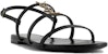 (W) Saint Laurent Cassandra Sandal Rata 'Logo Emas Hitam' 652758BDATT1000