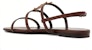(W) Saint Laurent Cassandra Sandal Rata 'Kulit Licin Coklat' 652758BDATT6023