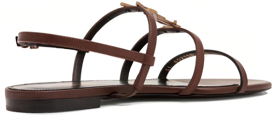 (W) Sandal Datar Cassandra Saint Laurent 'Kulit Cokelat Halus' 652758BDATT6023 Shop (W) Sandal Datar Cassandra Saint Laurent 'Kulit Cokelat Halus' 652758BDATT6023