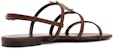 (W) Saint Laurent Cassandra Sandal Rata 'Kulit Licin Coklat' 652758BDATT6023