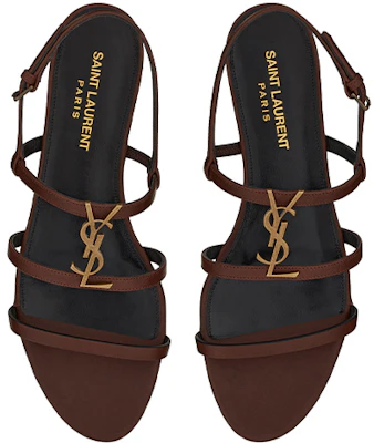 (W) Sandal Datar Cassandra Saint Laurent 'Kulit Cokelat Halus' 652758BDATT6023 Purchase (W) Sandal Datar Cassandra Saint Laurent 'Kulit Cokelat Halus' 652758BDATT6023