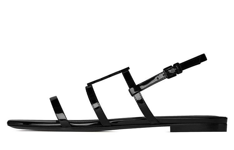 (Women) Saint Laurent Cassandra Flat Sandals 'Black' 652758B8IVV1000