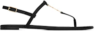Order (W) サンローラン カサンドラ フラットサンダル (ブラック) 6598172ZEJJ1000