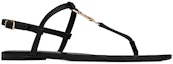 Lookbook (W) Saint Laurent Kasut Sandal Rata Cassandra 'Hitam' 6598172ZEJJ1000