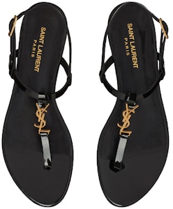 (W) Sandal Datar Saint Laurent Cassandra 'Hitam Patent Logo Emas' 659817B8IKK1000 Shop (W) Sandal Datar Saint Laurent Cassandra 'Hitam Patent Logo Emas' 659817B8IKK1000