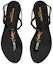 Shop (W) Saint Laurent Kasandra Flat Sandal 'Hitam Emas Logo Paten' 659817B8IKK1000