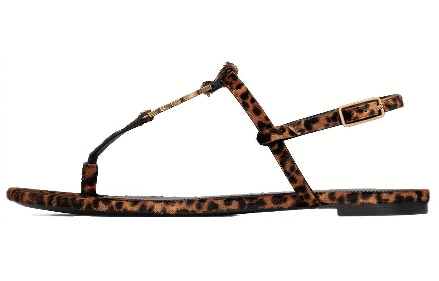 (Women) Saint Laurent Cassandra Flat Sandals 'Leopard Print' 6766372PMTT2094