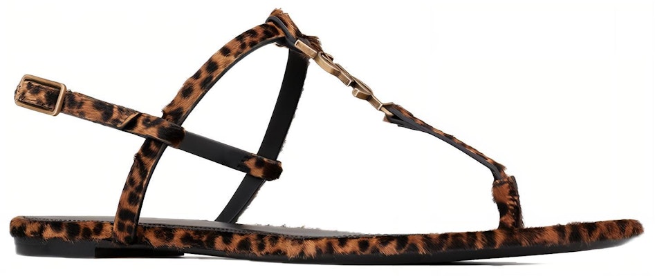 (Women) Saint Laurent Cassandra Flat Sandals 'Leopard Print' 6766372PMTT2094 Order (Women) Saint Laurent Cassandra Flat Sandals 'Leopard Print' 6766372PMTT2094